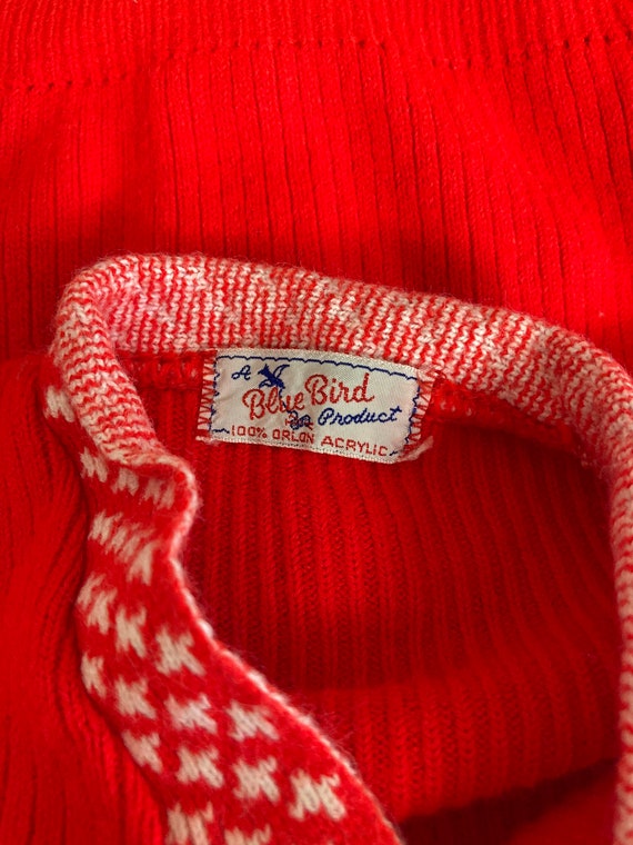 Cherry Red Vintage Blue Bird Cardigan Sweater 12M - image 2