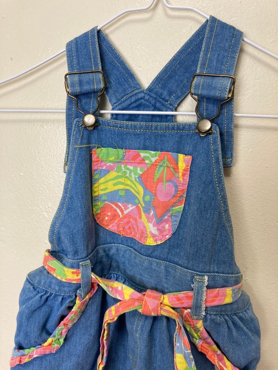 Colorful Fruit Vintage 80s Cotton Kids Overalls 3T - image 2