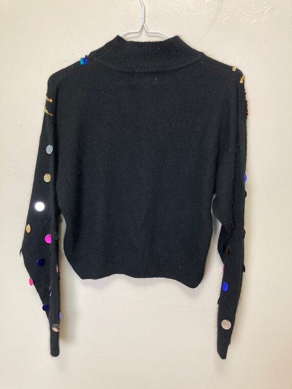 Silk and Angora Sequin Vintage 80s Cropped Sweater - image 7