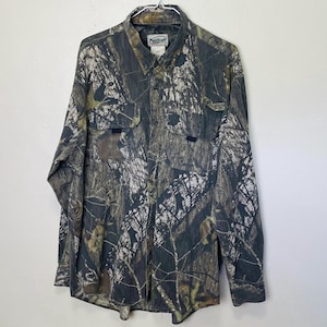 Vintage 90s Fieldstaff Mossy Oak Camouflage Hunting Shirt