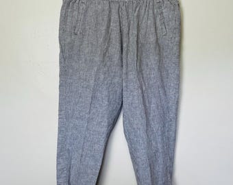 Vintage 00s Linen Cotton Blend CJ Banks Soft Cropped Capri Pants XL