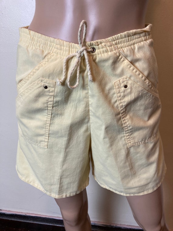 Butter Yellow Vintage 80s Casual Shorts - image 2