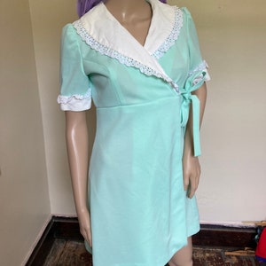 60s Minty Vintage Mini Wrap Dress image 8