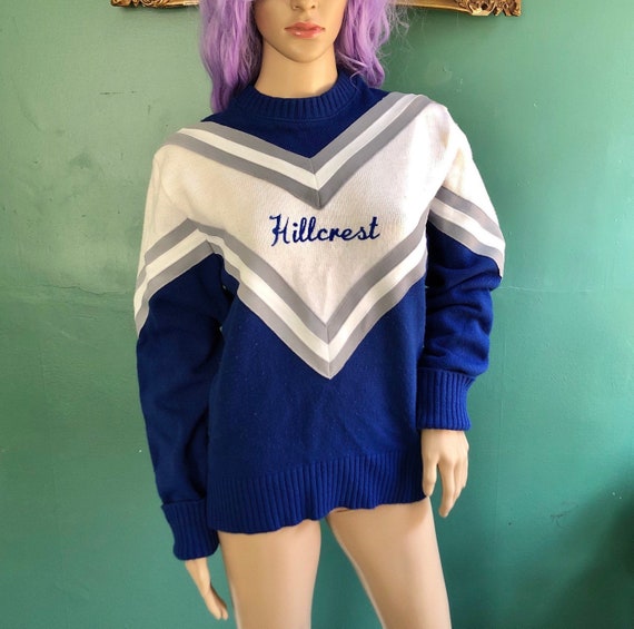 Vintage 70s Hillcrest Cheerleading Chevron Sweater