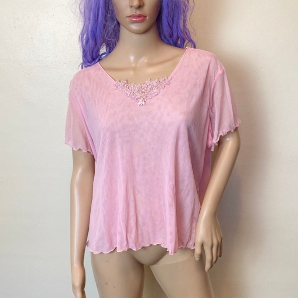 Blush plus sheer top