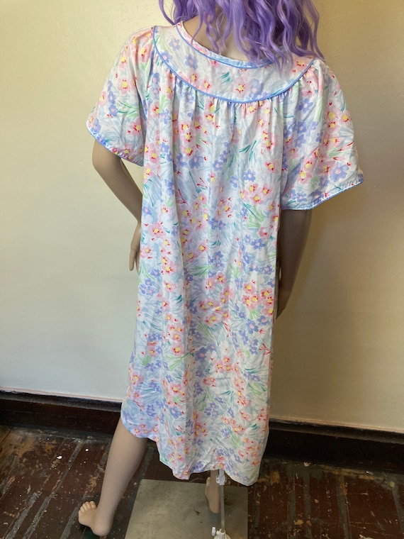 Pastel Daisy Vintage 80s Chore Dress Plus Size XL - image 5