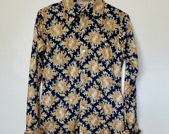 Philippe Venet for Lady Parkley Vintage 70s Dagger Collared Floral Shirt