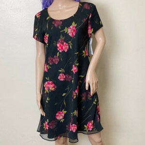 Black and Pink Mesh Layered Vintage 90s Y2K Deadstock Mini Dress