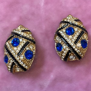 Glam Vintage 80s Rhinestone Egg Oversize Ultra Sparkly Disco Teardrop Earrings