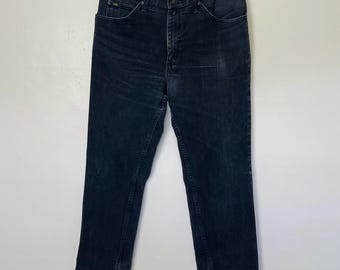 Vintage jaren 90 Lee zwarte katoenen denim jeans, 36 x 30 inch