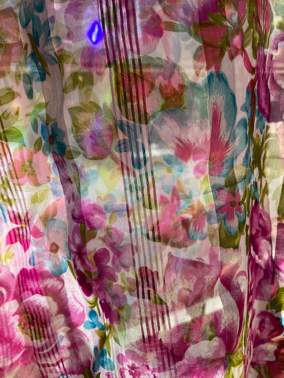 Sheer Floral 80s Magic Botanical Garden Scarf - image 10