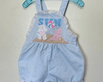 SUN Kitten Vintage 80s Frilly Toddler Romper 2T