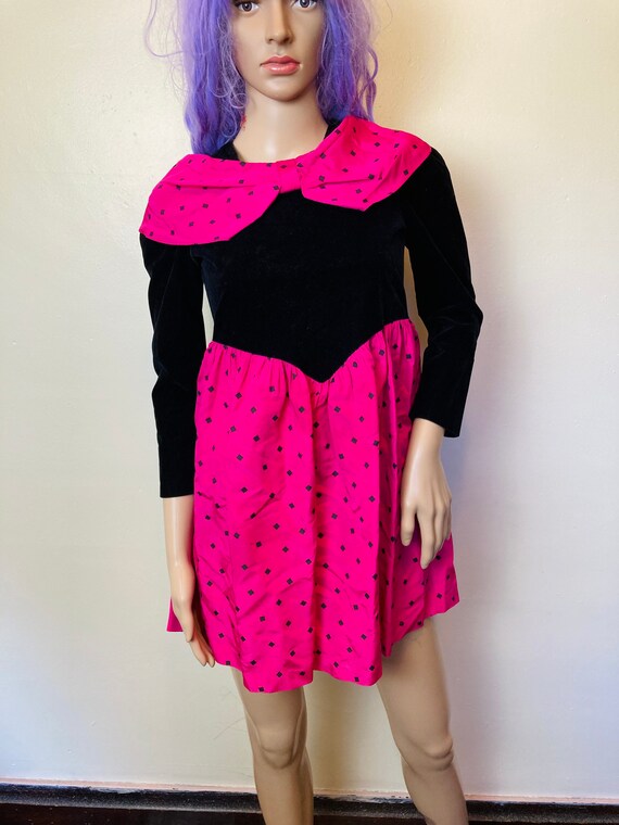 Buy Ultra Mini Vintage 80s Oversize Collar Tie Back Juniors Party Dress XS  S Online in India - Etsy