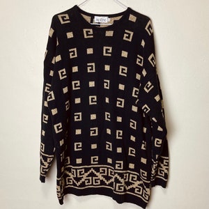 Mini abito oversize squadrato vintage anni &#39;80 scintillante oro, maglione lungo