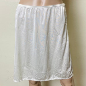 Vassarette Vintage White Nylon 80s Lingerie Slip Skirt