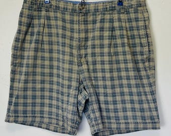 Shorts xadrez vintage St Johns Bay, 100% algodão, anos 90, tamanho 38.