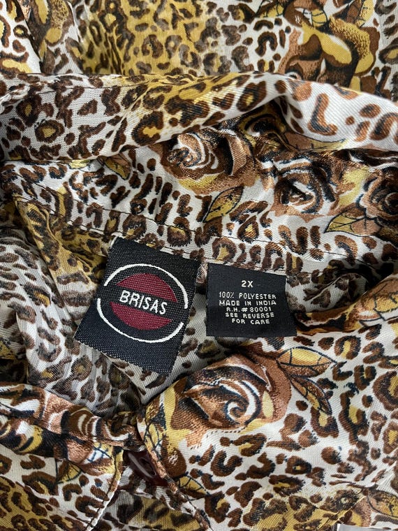 Plus Size Sheer Leopard Print and Rose Vintage 19… - image 4