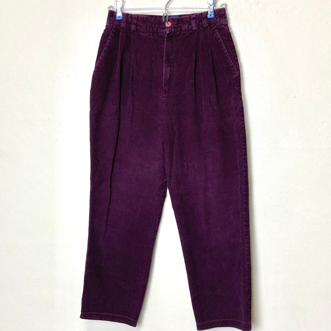 Purple Corduroy Vintage Juniors Autumn Cotton Pants