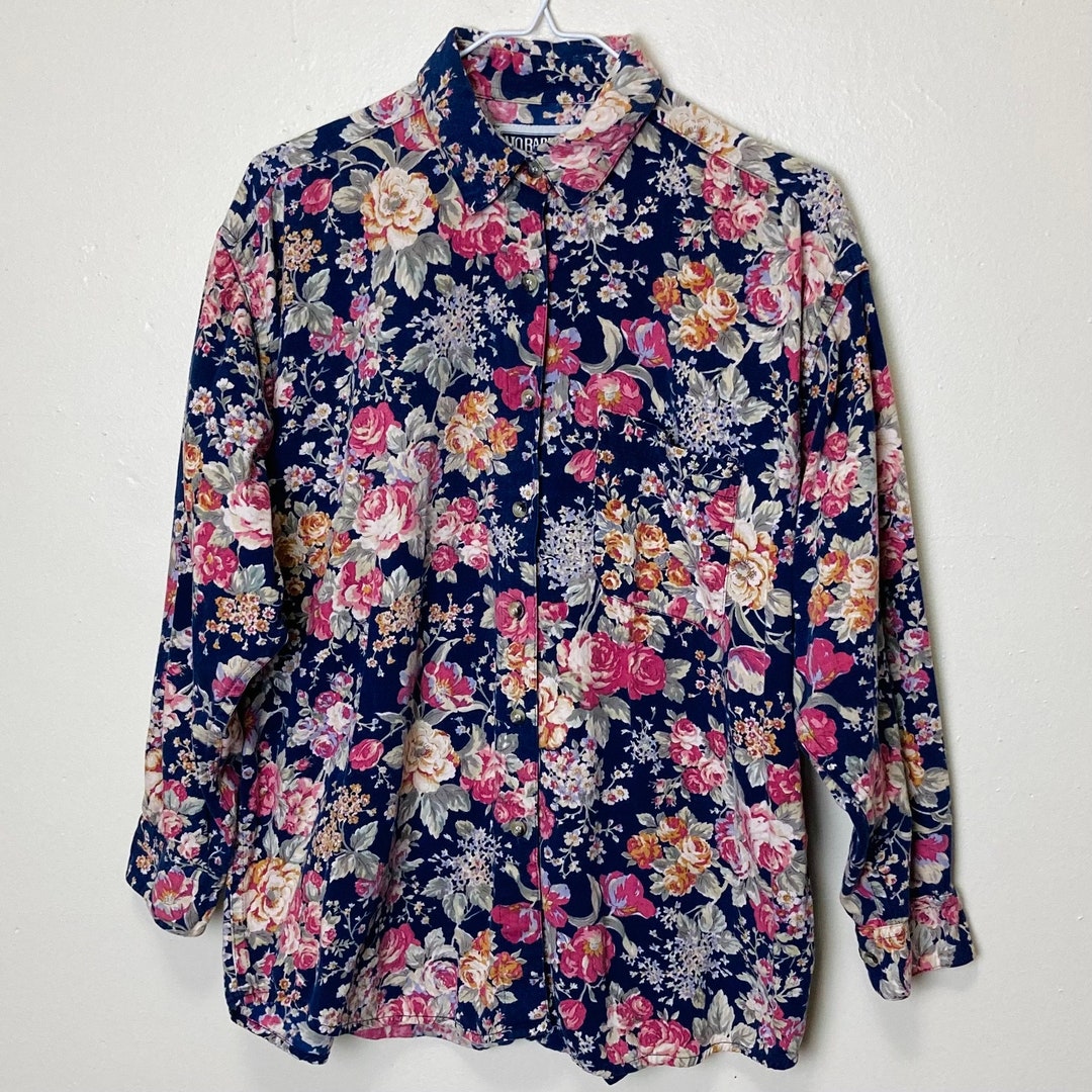 VTG 80S 90s PINK WHITE BOTANICAL PATTERNED KNIT SHORT SLEEVE COLLARED TOP S 10