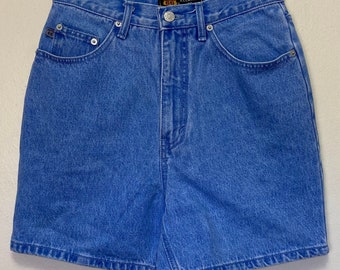 Short en jean taille haute vintage des années 90 Route 66 à délavage moyen