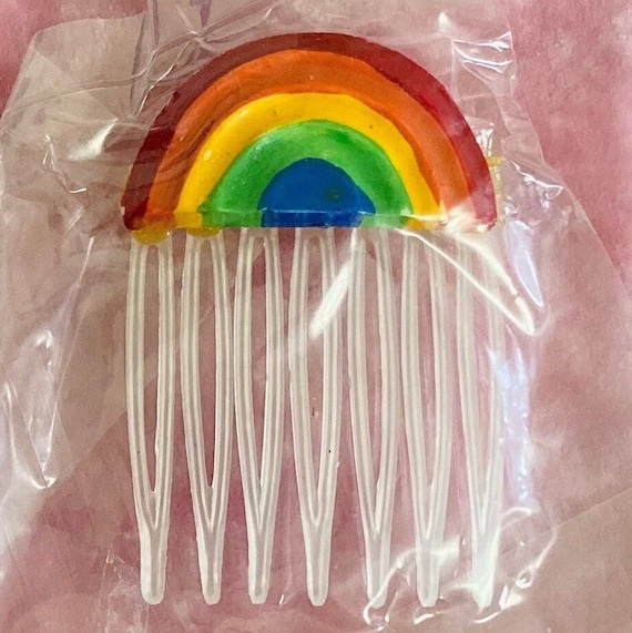 Rainbow Vintage 70s Deadstock Hair Comb - image 1