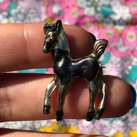 Vintage 40s Colt Baby Horse with Glowing Red Eye … - image 7