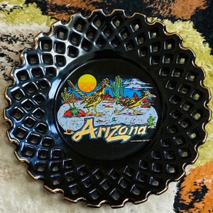 Arizona Roadrunners Vintage 70s Gold Sunset Lattice Decorative Plate