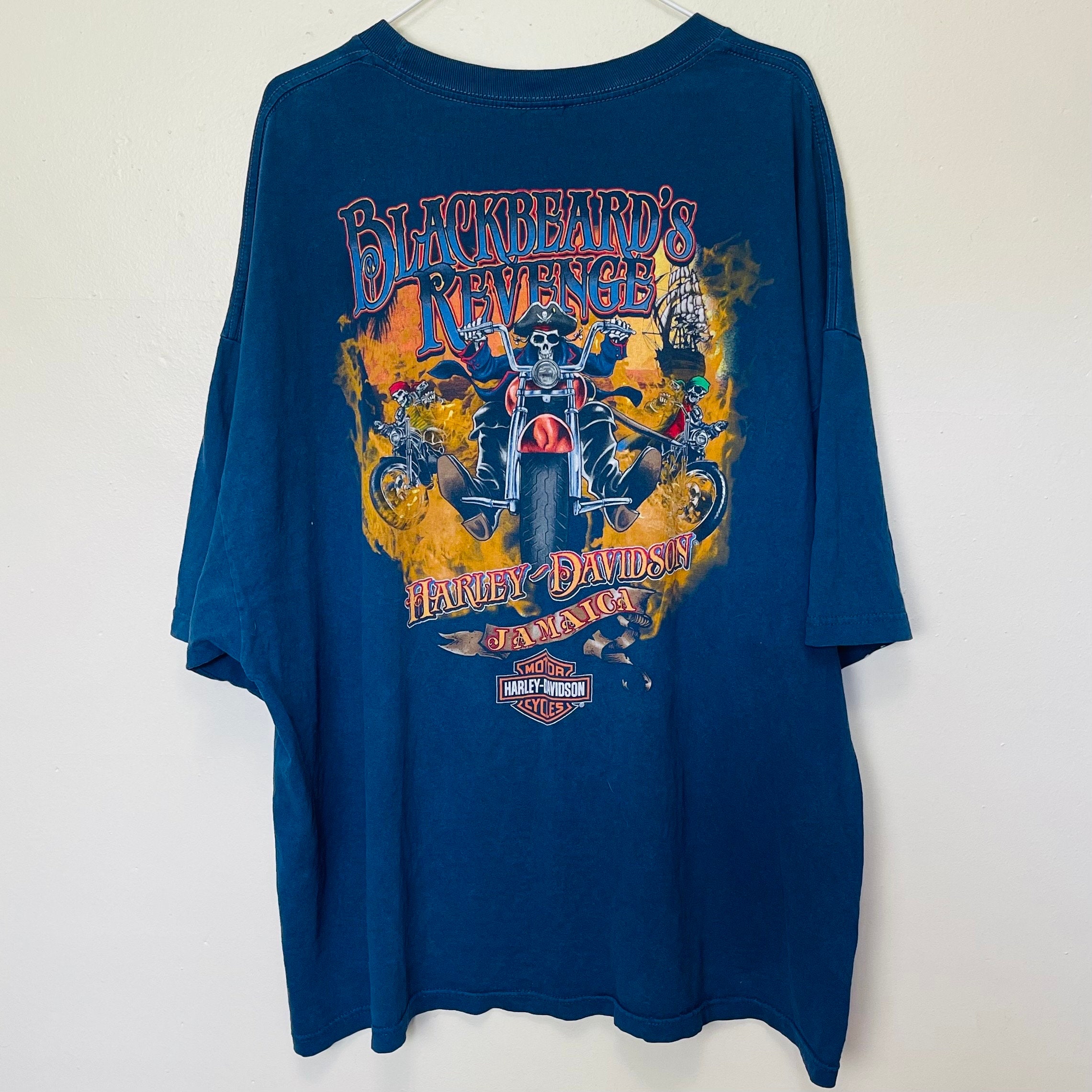 Harley-Davidson Tシャツ ブラックビアード Harley Davidson Motorcycles Blackbeards Revenge Cotton Jamaica
