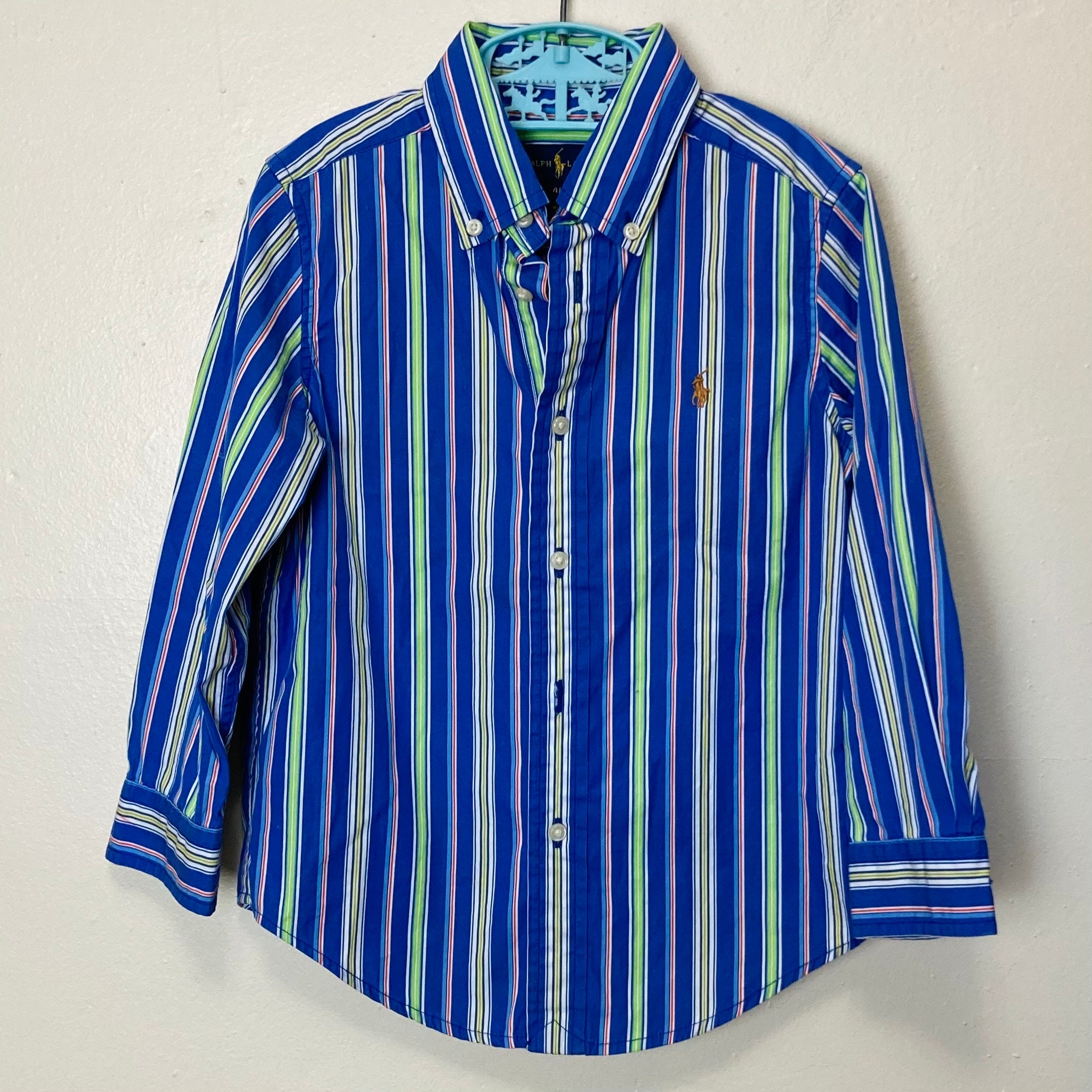 Polo Ralph Lauren Kids Toddler Vintage 90s Vertical Striped Button