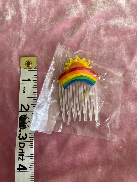 Rainbow Sunset Vintage 70s Deadstock Hair Comb - image 3