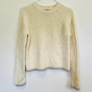 Abercrombie and Fitch Vintage Naturwolle Rundhals-Fischer-Pullover