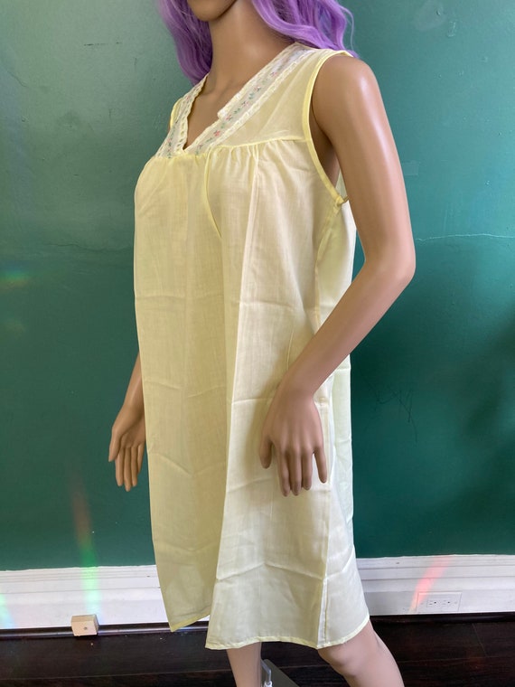 Katz Sunny Yellow Vintage 60s Lingerie Nightgown - image 6