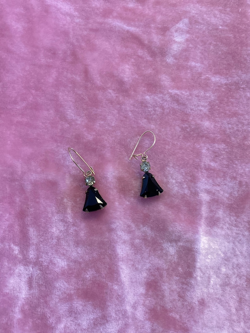 70s Vintage Disco Jewelled Drop Earrings