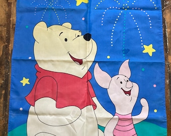 Vintage 1990s Winnie the Pooh & Piglet Nylon Outdoor Flag
