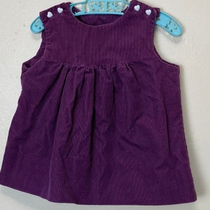 Purple Corduroy Vintage 80s Babydoll Toddler Dress