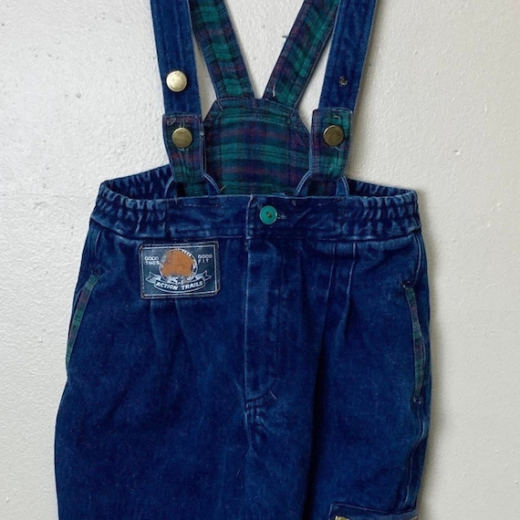 Rad Denim Tow Away Zone Vintage 80s Kids Overalls… - image 1