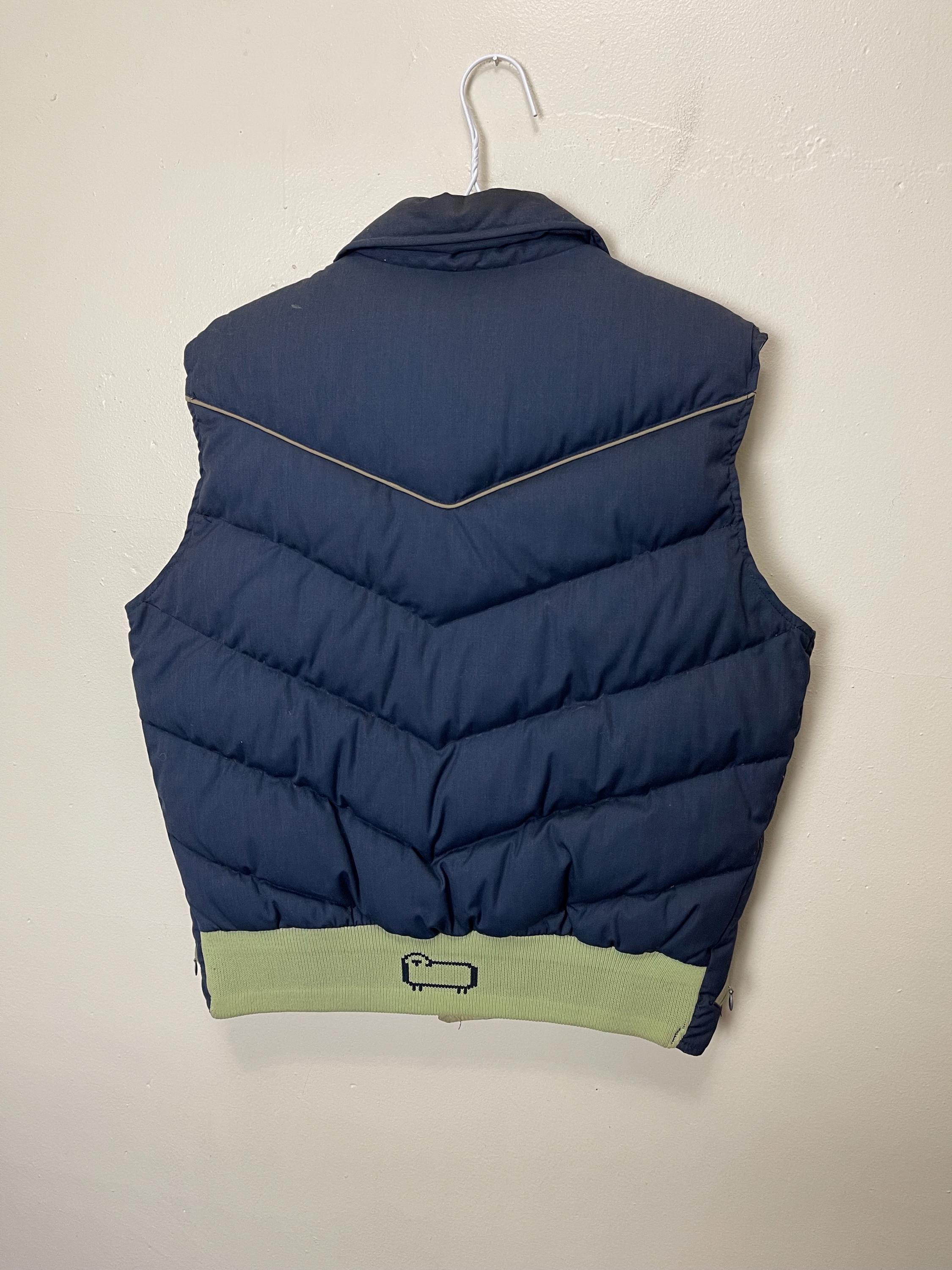 Woolrich Puffer Vintage 70s Logo Snap Front Vest - Etsy