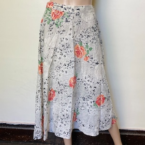 Union Made Vintage 70s Romantic Floral Gauzy Maxi Skirt