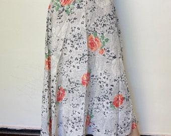 Union Made Vintage 70s Romantic Floral Gauzy Maxi Skirt