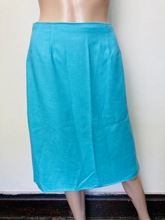 Sky Blue Vintage 50s Union Made Pencil Skirt - image 2