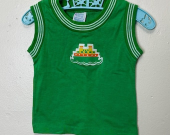Vintage Baby Toddler Kids 70s-80s Plain Navy Blue Hanes Orange Tag 