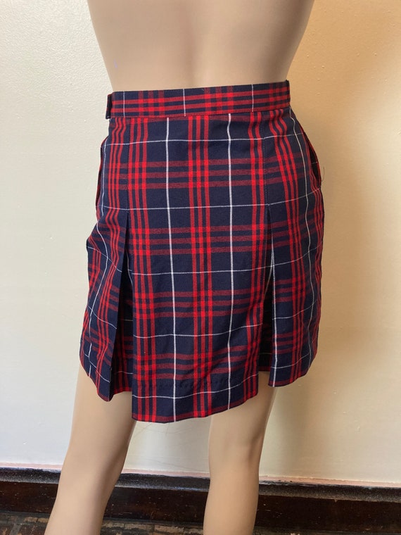 Y2K Vintage 90s Plaid Schoolgirl High Waist Pleat… - image 6