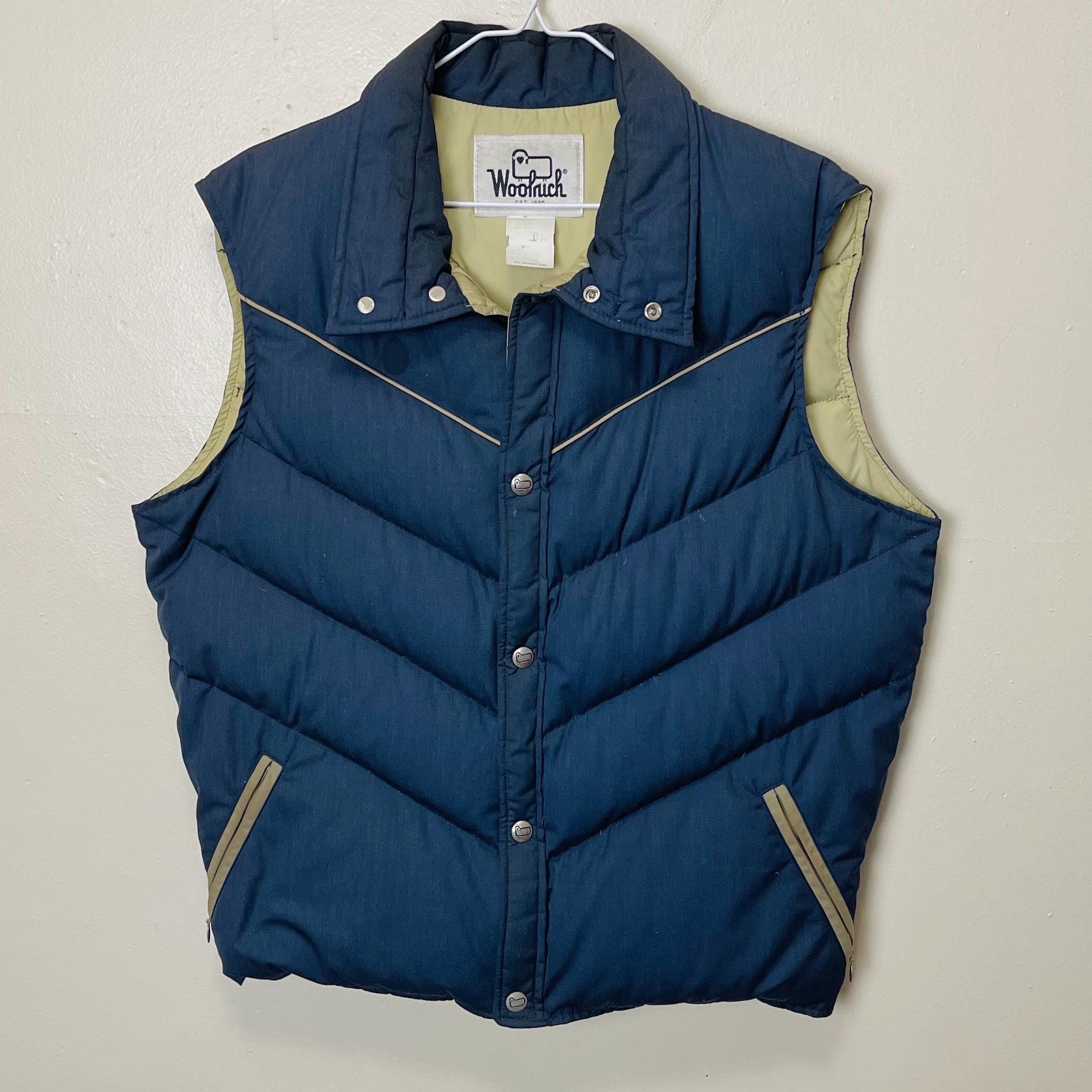 Woolrich Puffer Vintage 70s Logo Snap Front Vest - Etsy