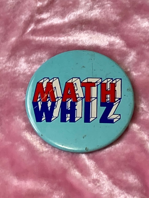 Math Whiz Vintage 1979 Oversize Button Pin Badge View 5