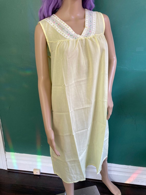 Katz Sunny Yellow Vintage 60s Lingerie Nightgown - image 5