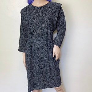 Polka Dot Vintage 80s Black and White Structural Dress