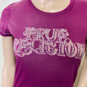 Y2K True Religion Rhinestone Vintage 90s Purple Tee