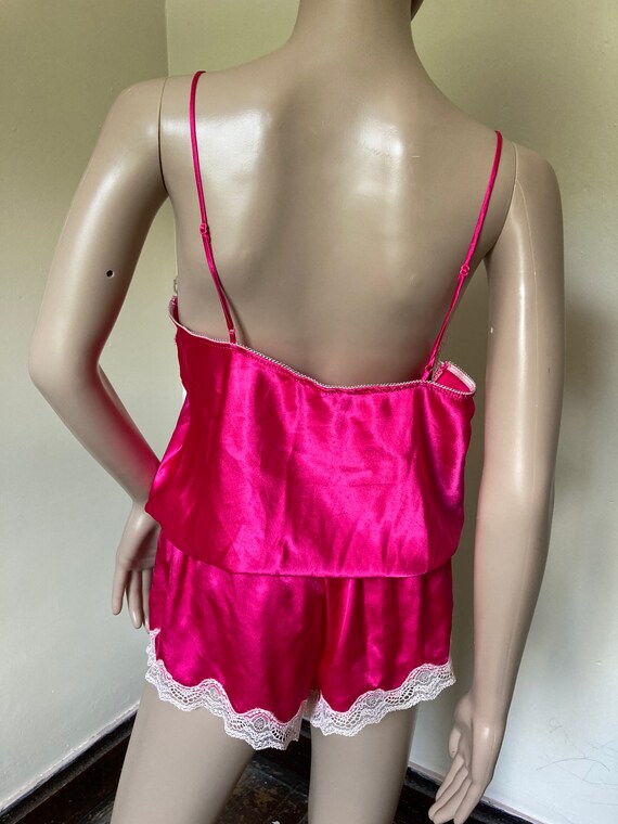 Hot Pink Lacy Satin Lingerie Loungewear Camisole … - image 4