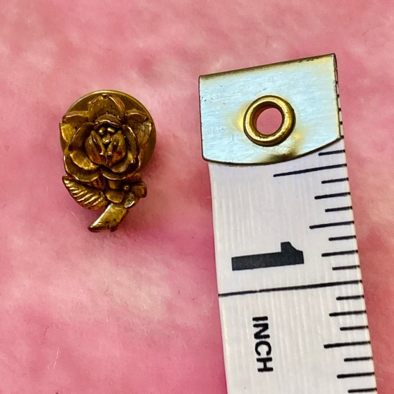 Tiny Vintage 80s Rose Pin - image 2