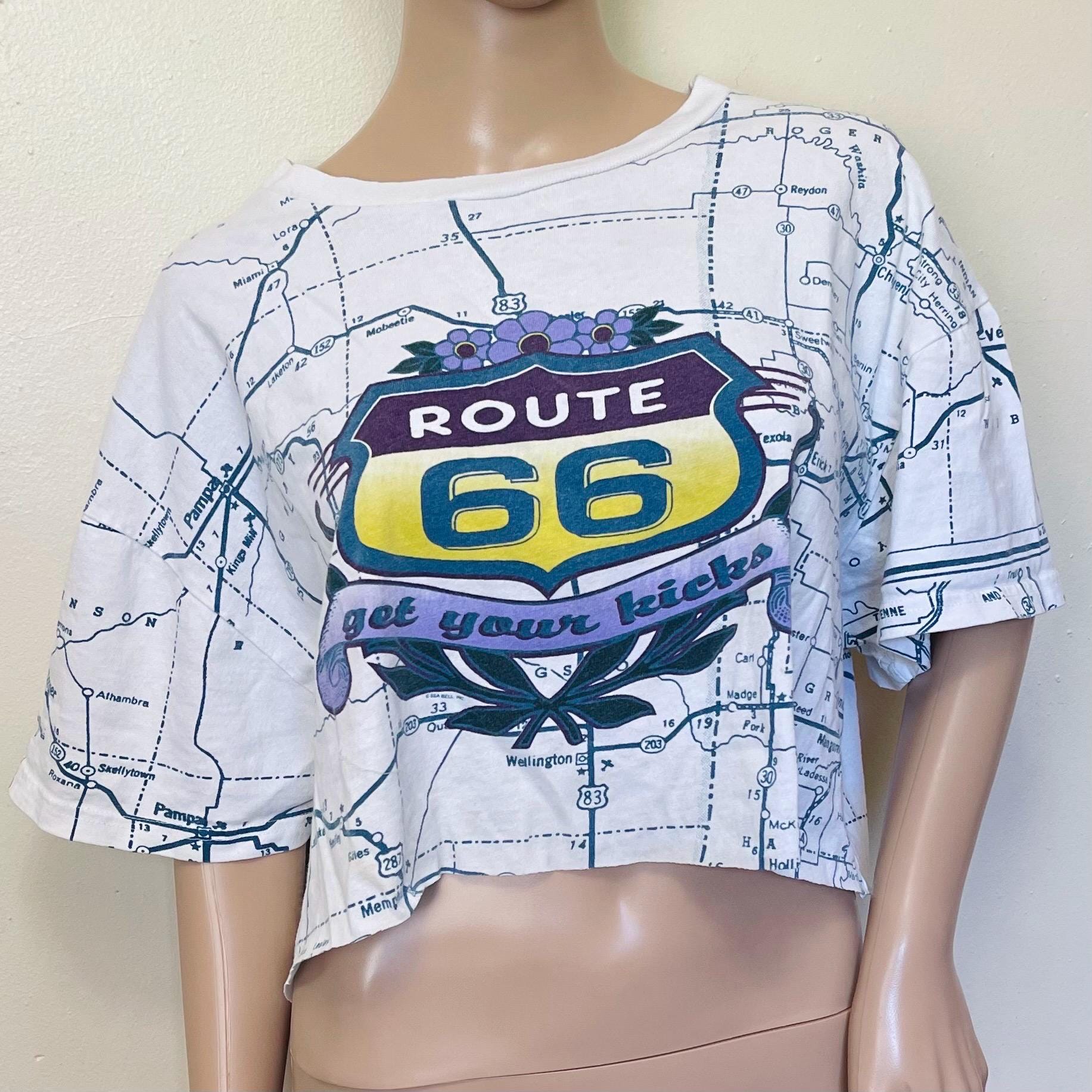 Get Your Kicks on Route 66 Vintage 90s Cropped Tee